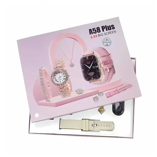 A58 Plus 6-in-1 Smartwatch for Women | Perfect for Gift | Random Color
