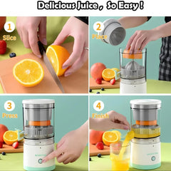 Portable Electric Citrus Juicer | USB Rechargeable, Hands-Free Orange & Lemon Juice Extractor, Easy to Clean