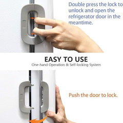 Child Safety Refrigerator Lock | Double Button | Baby Proof | White & Grey