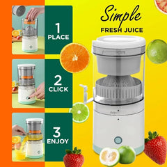 Portable Electric Citrus Juicer | USB Rechargeable, Hands-Free Orange & Lemon Juice Extractor, Easy to Clean