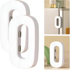 Child Safety Refrigerator Lock | Double Button | Baby Proof | White & Grey