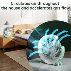 Colorful Desktop Fan | USB Rechargeable, Silent, 3-Speed with LED Ambient Light