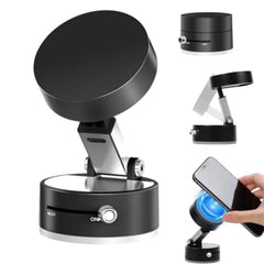 Magnetic Wireless  Phone Holder with Vacuum Suction Cup | Foldable, Strong Magnetic Grip for Maximum Phone Security