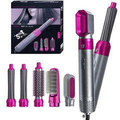 5-in-1 Electric Hair Dryer Brush Kit I Blow Dryer, Straightener, Curler & Volumizer (Random Color)