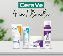 CeraVe 4-in-1 Skincare Kit – Cleanser, Serum, Sunblock & Night Cream