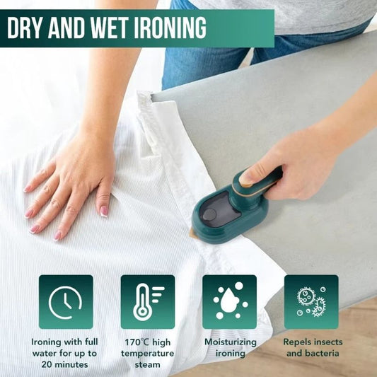 Portable Mini Steam Iron | Handheld Garment Steamer for Quick Wrinkle Removal at Home & Travel