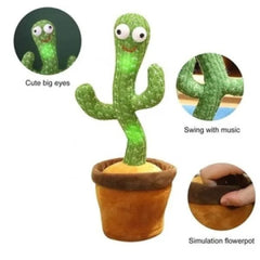 Rechargeable Dancing Cactus Toy with Hat | Interactive Singing & Talking Plush for Toddlers and Kids