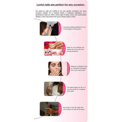 Gender Neutral Press On Nails Pink - Purple Gradient With Butterfly Art & Metal Embellishments In Stiletto Shape