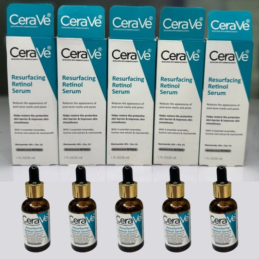 CeraVe Resurfacing Retinol Serum 30ml – For Post-Acne Marks | Niacinamide & Licorice Root | Brightening & Pore Minimizer